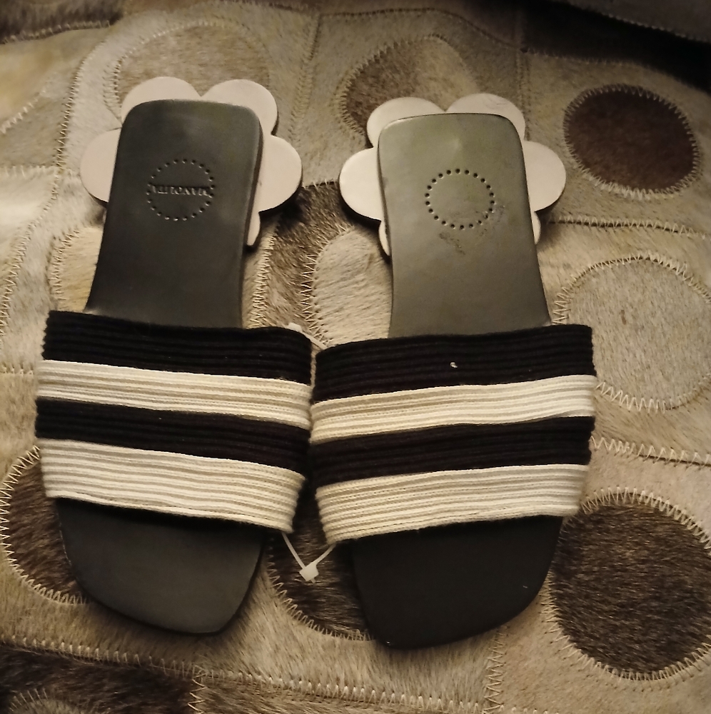 Black and White Women's Sandals